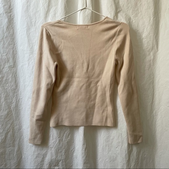 NWT Sweetheart Neckline Beige Sweater - Picture 4 of 13
